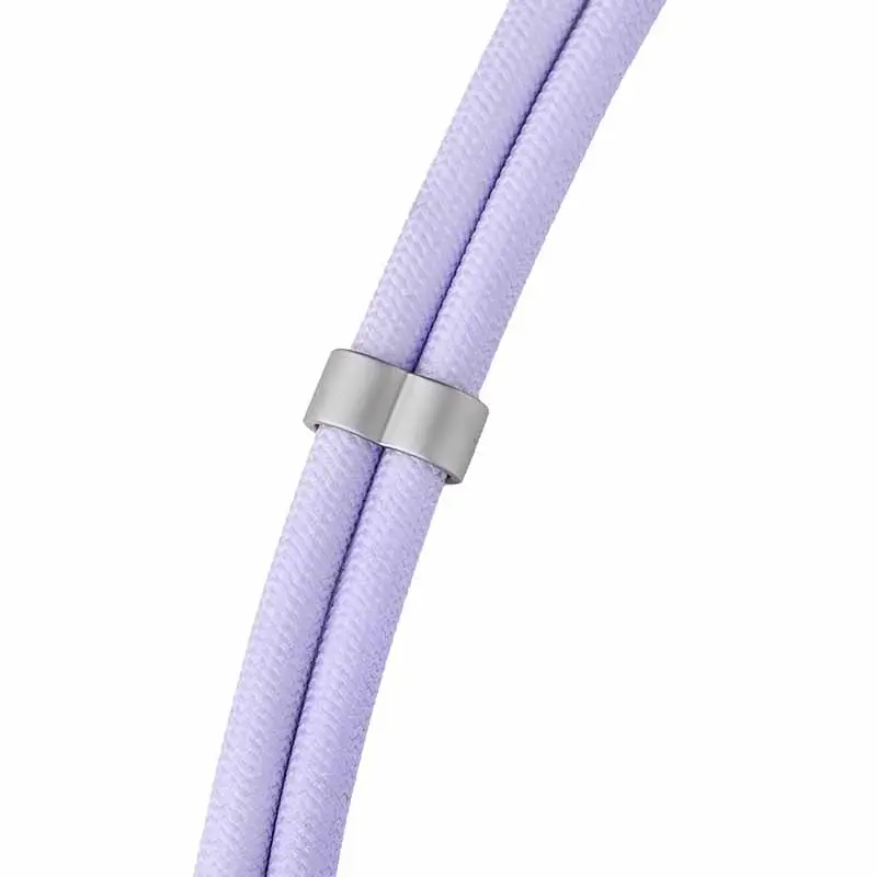 Intenso USB-C Charging Lanyard Phone Necklace Cable 60W Fast Charging Adjustable Length 1.65m Nylon Purple