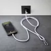 Intenso USB-C Charging Lanyard Phone Necklace Cable 60W Fast Charging Adjustable Length 1.65m Nylon Purple