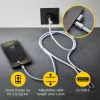 Intenso USB-C Charging Lanyard Phone Necklace Cable 60W Fast Charging Adjustable Length 1.65m Nylon Purple