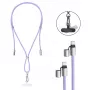 Intenso USB-C Charging Lanyard Phone Necklace Cable 60W Fast Charging Adjustable Length 1.65m Nylon Purple