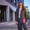 Intenso USB-C Charging Lanyard Phone Necklace Cable 60W Fast Charging Adjustable Length 1.65m Nylon Neon Pink