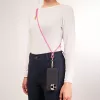 Intenso USB-C Charging Lanyard Phone Necklace Cable 60W Fast Charging Adjustable Length 1.65m Nylon Neon Pink