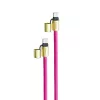 Intenso USB-C Charging Lanyard Phone Necklace Cable 60W Fast Charging Adjustable Length 1.65m Nylon Neon Pink