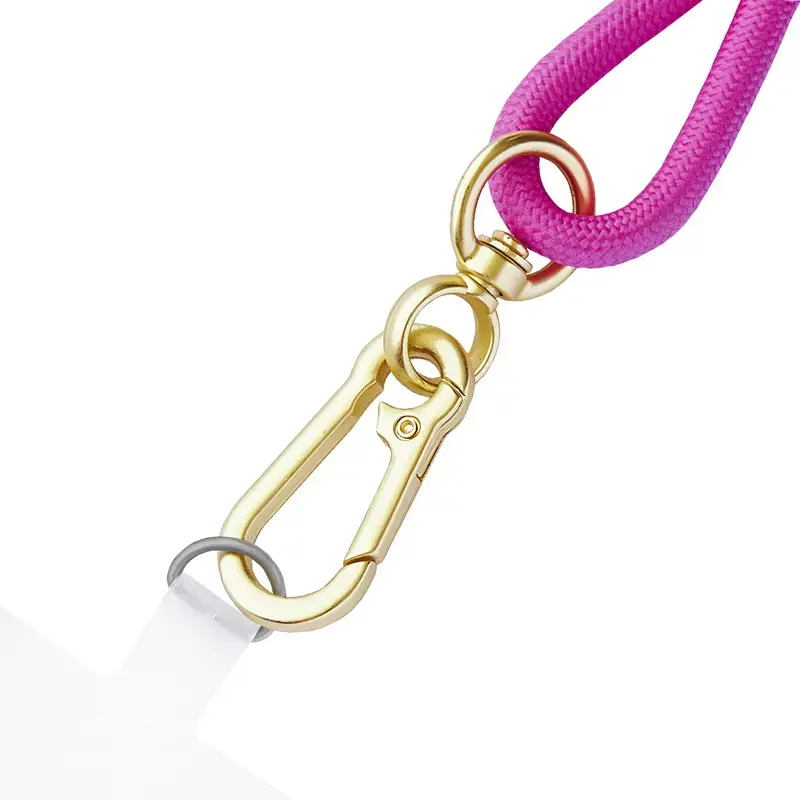 Intenso USB-C Charging Lanyard Phone Necklace Cable 60W Fast Charging Adjustable Length 1.65m Nylon Neon Pink