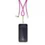 Intenso USB-C Charging Lanyard Phone Necklace Cable 60W Fast Charging Adjustable Length 1.65m Nylon Neon Pink
