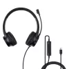 Headset Lindy USB-C Office Headset Wired 20-20000 Hz 1.95m Black