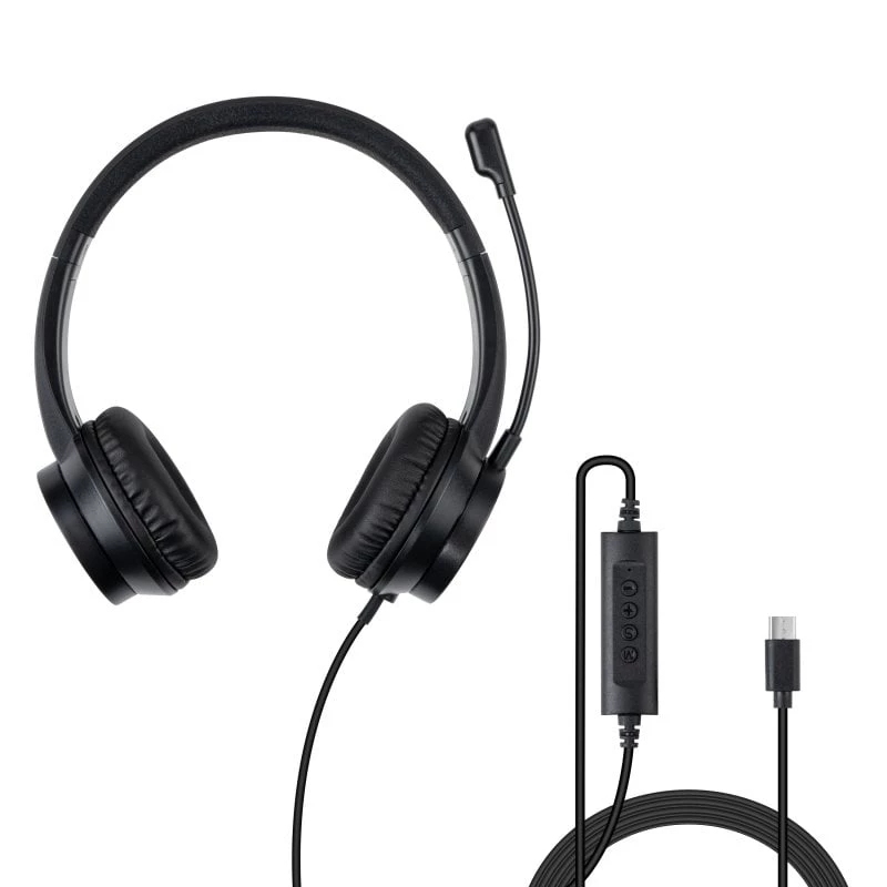 Headset Lindy USB-C Office Headset Wired 20-20000 Hz 1.95m Black