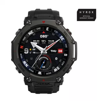 Amazfit T-Rex 3 Pro 3.81 cm (1.5 inch) AMOLED 48 mm Digital 480 x 480 pixels Touchscreen Black Wi-Fi GPS (satellite)