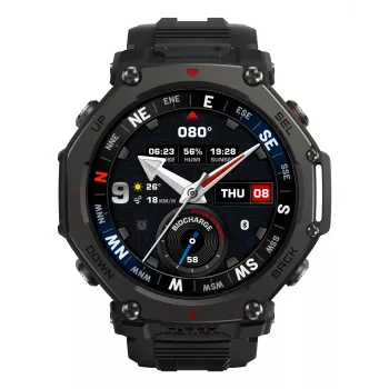 Amazfit T-Rex 3 Pro 3.81 cm (1.5 inch) AMOLED 48 mm Digital 480 x 480 pixels Touchscreen Black Wi-Fi GPS (satellite)