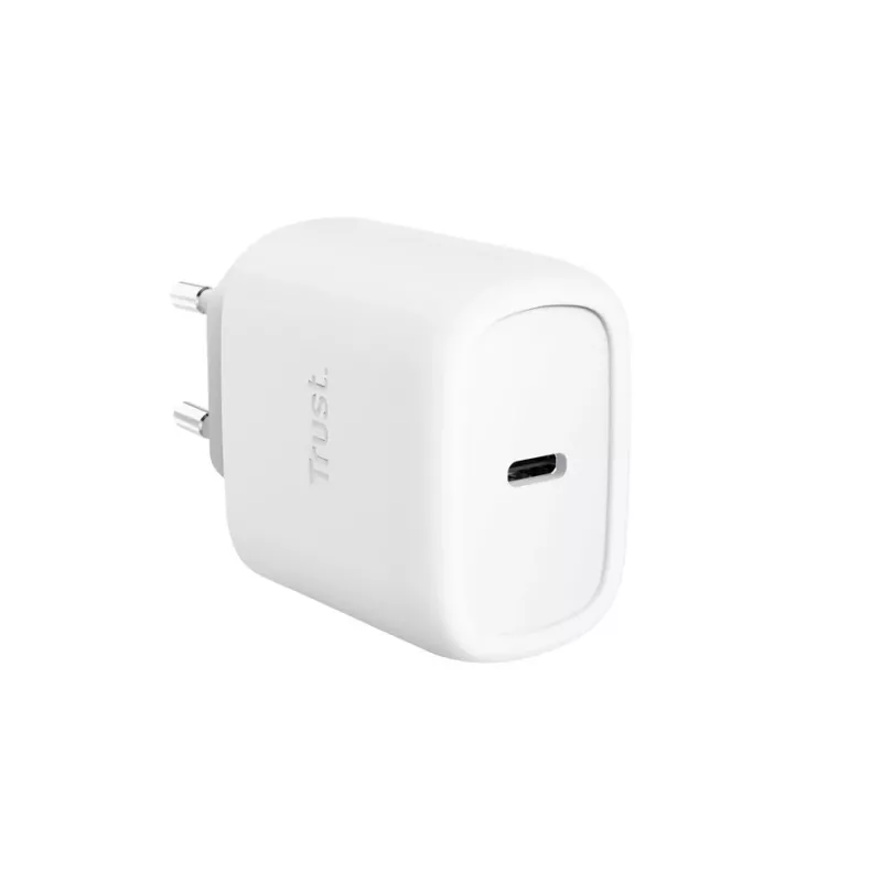 TRUST Maxo 45W USB-C GaN charger, 45 W, USB-C output, 20 V max, 2 m cable, white