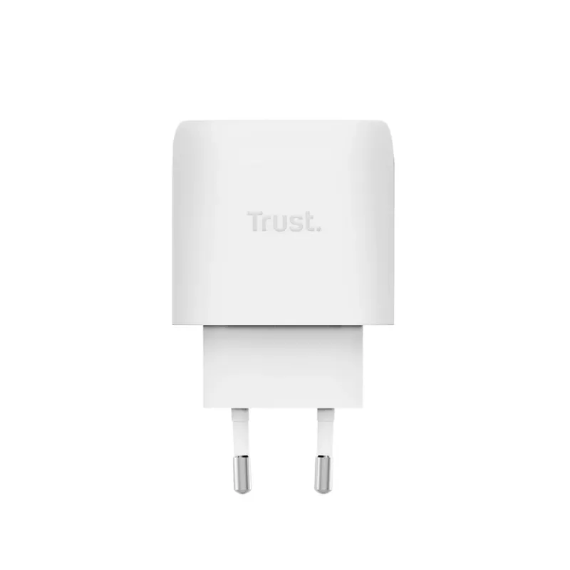 TRUST Maxo 45W USB-C GaN charger, 45 W, USB-C output, 20 V max, 2 m cable, white