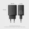 Vention FERW0-EU 65W Indoor AC Fast Charger for Laptop, Smartphone, Tablet, Smartwatch, Headphones, 2× USB-C, White