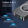 Vention USB 2.0 External Stereo Sound Adapter with Volume Control 0.15M Black ABS