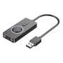 Vention USB 2.0 External Stereo Sound Adapter with Volume Control 0.15M Black ABS