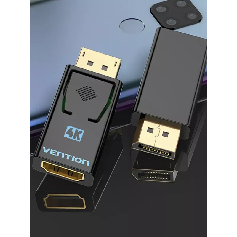 Vention DisplayPort Male to HDMI Female Adapter Black DP HDMI Gold Plated