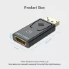 Vention DisplayPort Male to HDMI Female Adapter Black DP HDMI Gold Plated