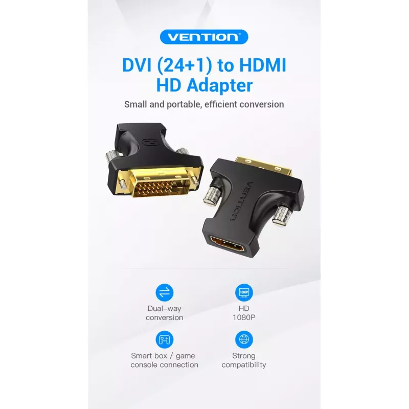 Vention HDMI Female to DVI Male Adapter Black 1920x1080 60Hz