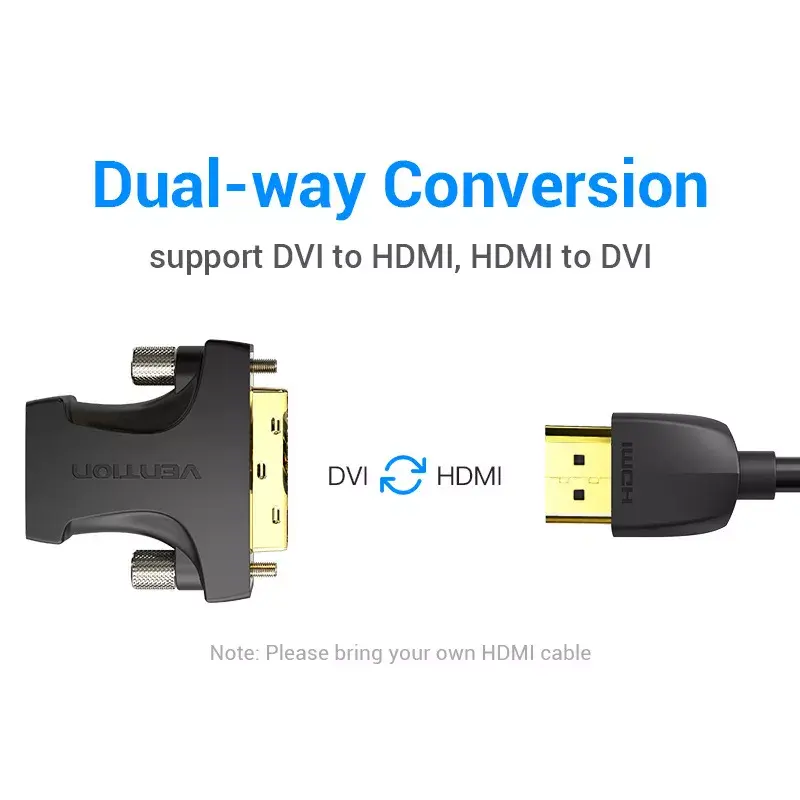 Vention HDMI Female to DVI Male Adapter Black 1920x1080 60Hz