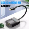 Vention USB Type-C to HDMI adapter TDCBB, 0.15 m, 3840×2160, Black, ABS