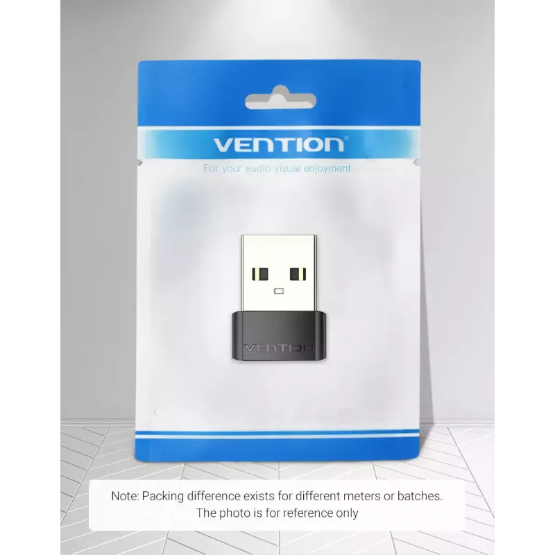 USB Adapter Vention CDWB0 USB 2.0 Male to USB-C Female Black PVC