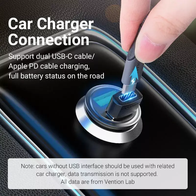 USB Adapter Vention CDWB0 USB 2.0 Male to USB-C Female Black PVC