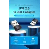 USB Adapter Vention CDWB0 USB 2.0 Male to USB-C Female Black PVC