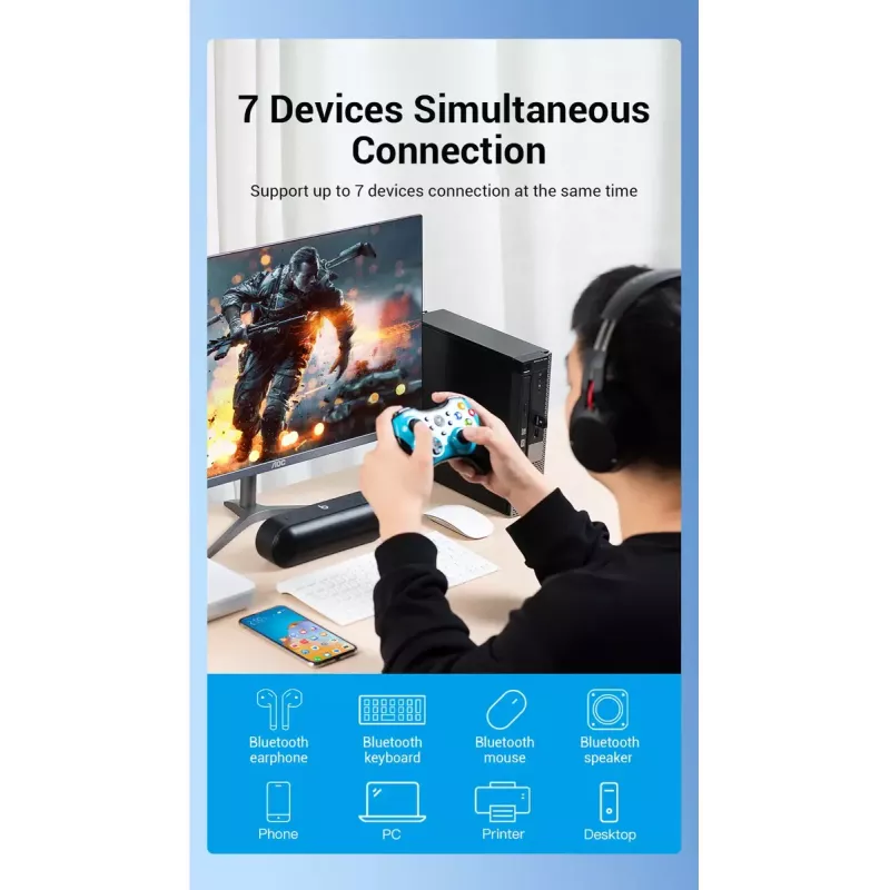 USB Bluetooth 5.0 Adapter Vention CDSB0 Black