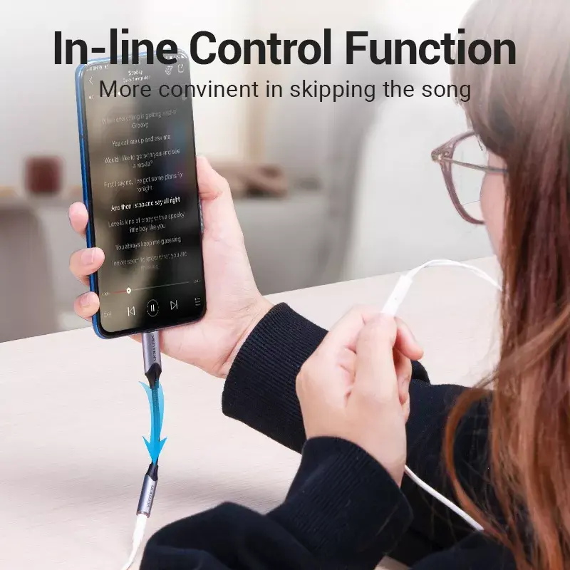 Vention USB-C to 3.5mm Earphone Jack Adapter BGMHA, USB Type-C male to 3.5mm female, 0.1 m, grey
