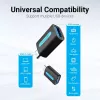 Vention USB-C to USB 3.0 OTG Adapter CDUB0 — USB-C male to USB-A female, black PVC, nickel-plated contacts
