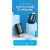 Vention USB-C to USB 3.0 OTG Adapter CDUB0 — USB-C male to USB-A female, black PVC, nickel-plated contacts