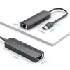 USB 2.0 Hub Vention 3-Port with 100M Ethernet Adapter, USB 2.0 Host, 4 Ports, Black