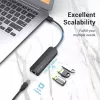 USB 2.0 Hub Vention 3-Port with 100M Ethernet Adapter, USB 2.0 Host, 4 Ports, Black