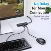 USB 2.0 Hub Vention 3-Port with 100M Ethernet Adapter, USB 2.0 Host, 4 Ports, Black