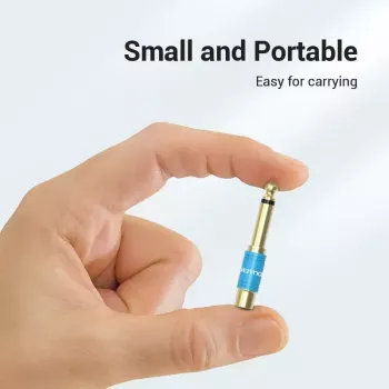 Audio adapter Vention VDD-C03 — 6.5mm (male) to RCA (female), gold-plated contacts, blue