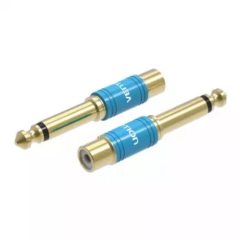 Audio adapter Vention VDD-C03 — 6.5mm (male) to RCA (female), gold-plated contacts, blue