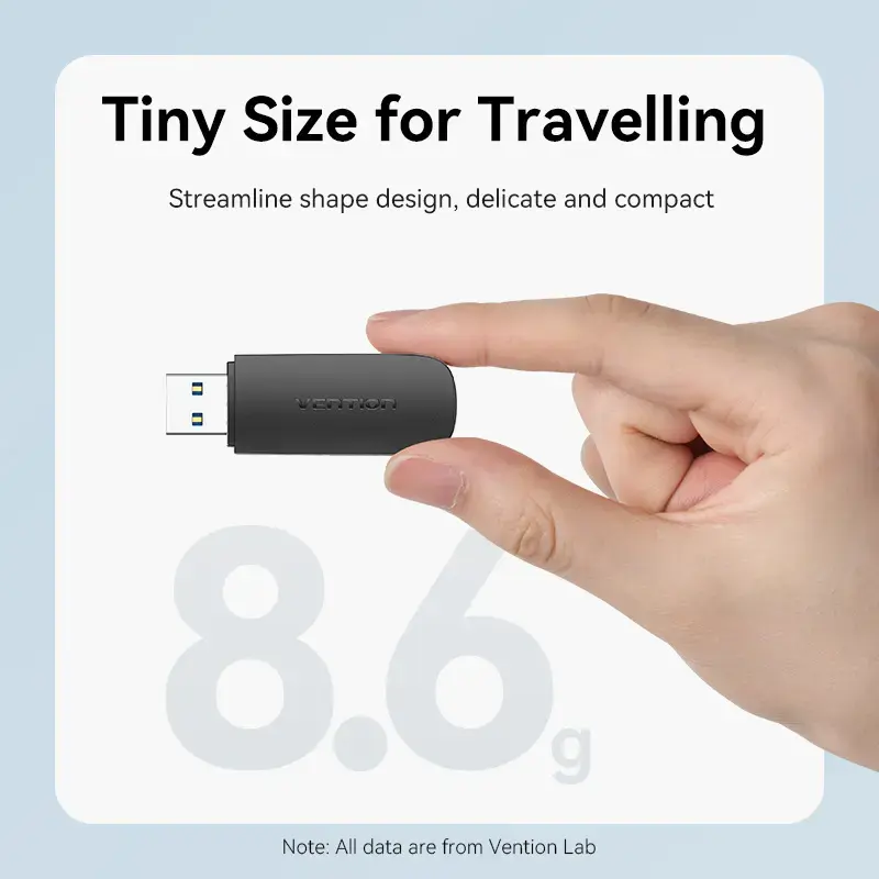 Vention 2-in-1 USB 3.2 Gen 1 (USB 3.0) Card Reader — SD & MicroSD, Black, Compact