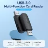 Vention 2-in-1 USB 3.2 Gen 1 (USB 3.0) Card Reader — SD & MicroSD, Black, Compact
