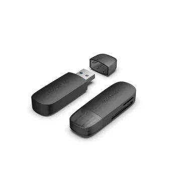 Vention 2-in-1 USB 3.2 Gen 1 (USB 3.0) Card Reader — SD & MicroSD, Black, Compact