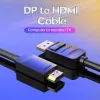 Vention DP to HDMI Cable 1.5M Black DisplayPort HDMI 1.5m