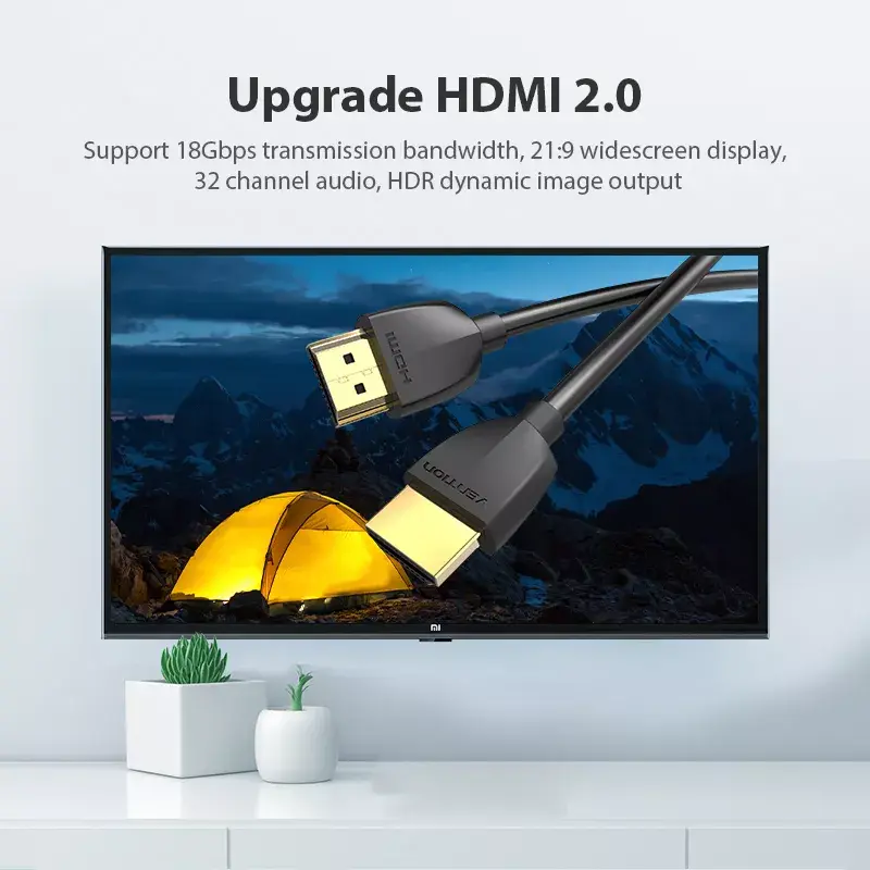 Vention Portable HDMI Cable 3M Black HDMI 2.0 18 Gbit/s