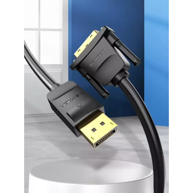 DisplayPort to DVI cable Vention HAFBH — DisplayPort to DVI, 1 m, black, 5.2 mm