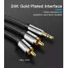 Audio cable Vention 3.5mm male to 2×RCA male, 1.5 m, aluminium/black