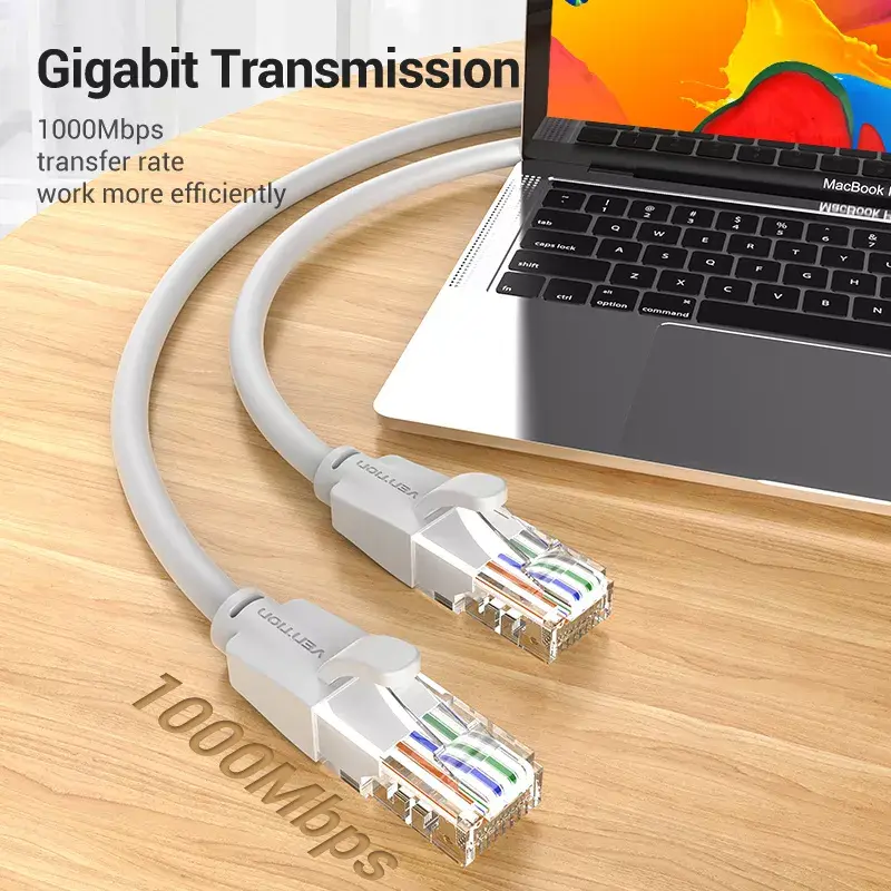 Network Cable Vention Cat.6 UTP Patch Cable RJ-45 5M Gray