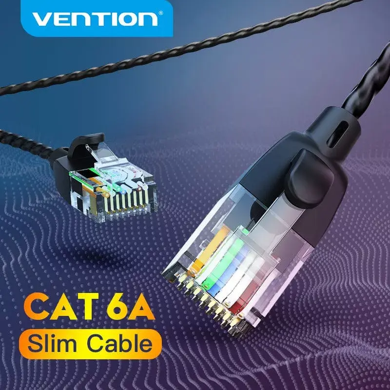 Network patch cable Vention Cat.6A U/UTP 5 m, RJ-45 to RJ-45, black