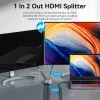 Vention 2-Port Bi-Directional 8K HDMI Switcher AKPH0, HDMI 2.1, 7680×4320@60Hz, USB-C power, Aluminium, Grey