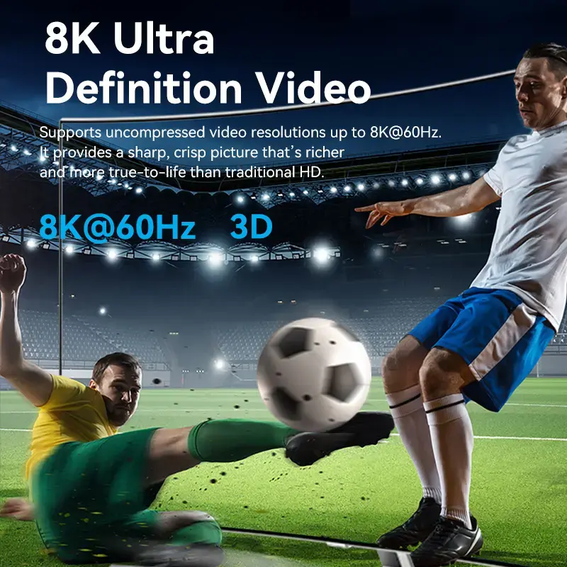 Vention 2-Port Bi-Directional 8K HDMI Switcher AKPH0, HDMI 2.1, 7680×4320@60Hz, USB-C power, Aluminium, Grey