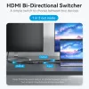 HDMI 2-Port Bi-Direction 4K Switcher Vention AKOB0 — 3 HDMI ports, 3840×2160@60Hz, ABS, Plug and Play