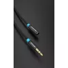 Audio extension cable Vention 3.5mm 1.5 m, male-to-female, cotton braided, black metal finish