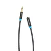 Audio extension cable Vention 3.5mm 1.5 m, male-to-female, cotton braided, black metal finish