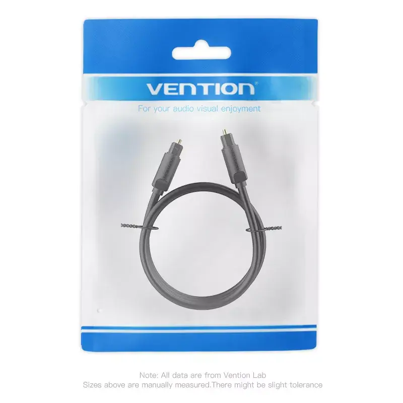Optical Fiber Audio Cable Vention 2M Black TOSLINK Male to Male